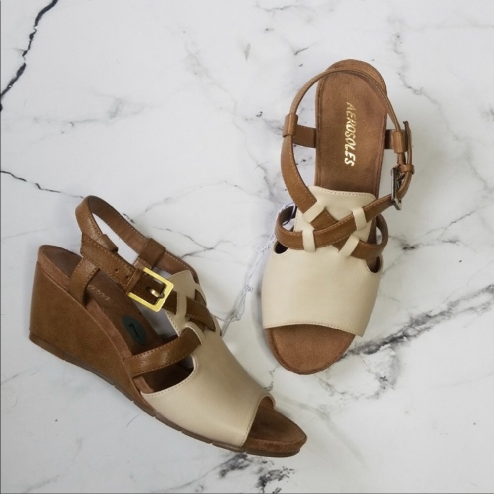 Aerosoles Color Block Wedge Sandals
